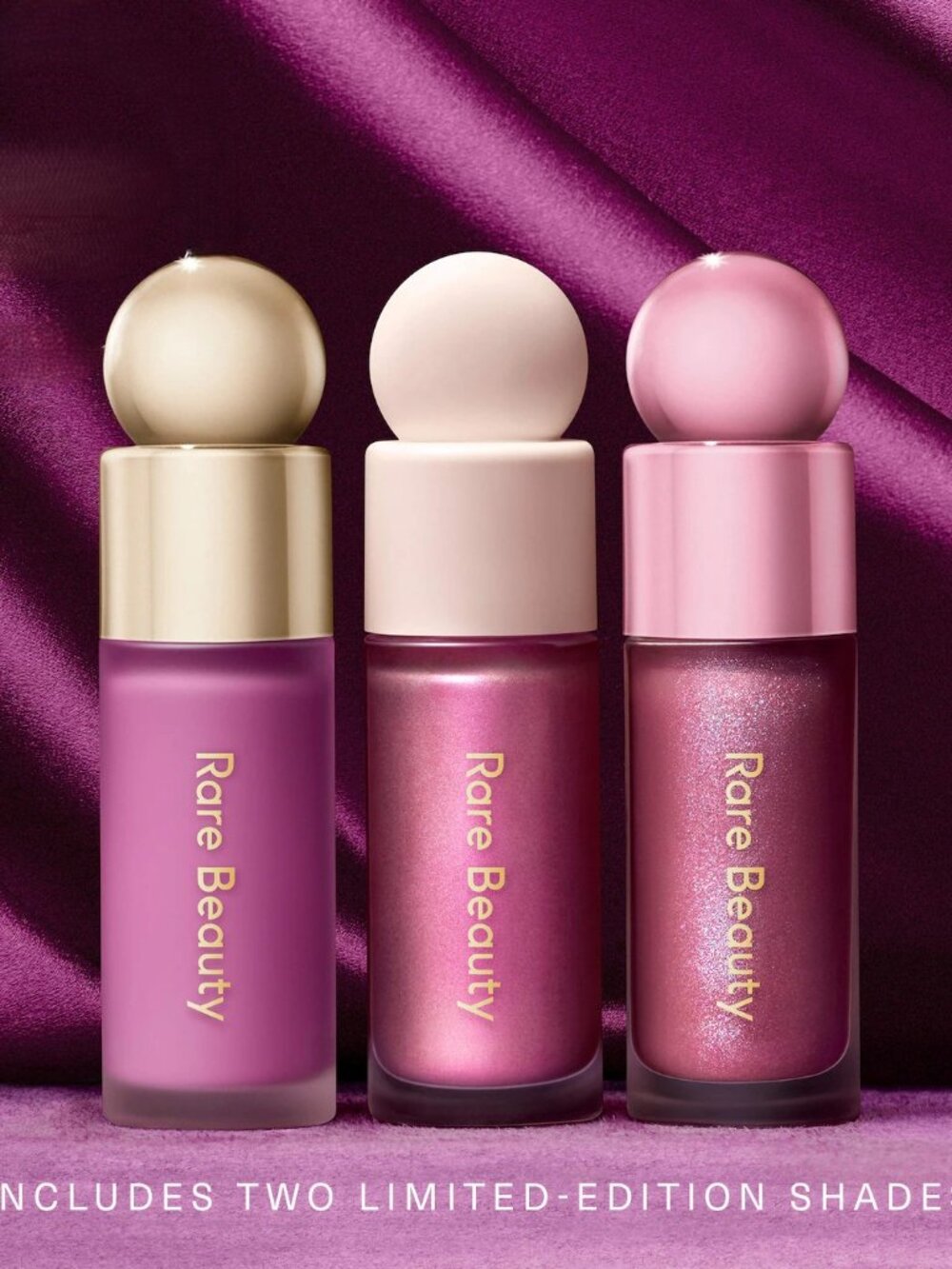 Rare Beauty Violet Faves Mini Cheek and Lip Trio Makeup Gift Set